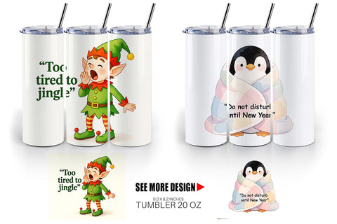 Tumbler Lazy Christmas Pajamas Sublimation artnoy 