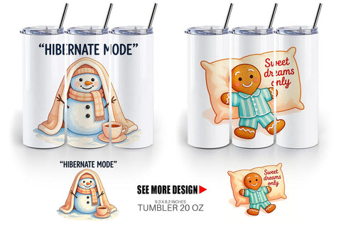 Tumbler Lazy Christmas Pajamas Sublimation artnoy 