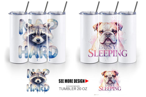 Tumbler Lazy Cute Animals Sublimation artnoy 