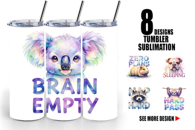 Tumbler Lazy Cute Animals Sublimation artnoy 