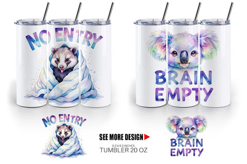 Tumbler Lazy Cute Animals Sublimation artnoy 