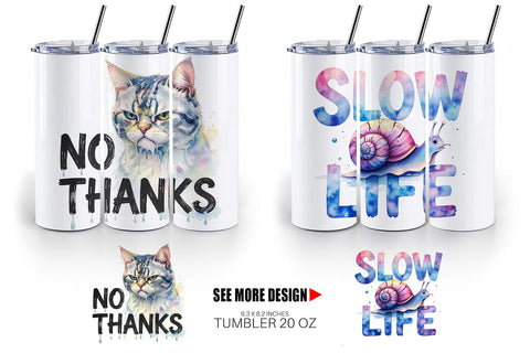 Tumbler Lazy Cute Animals Sublimation artnoy 