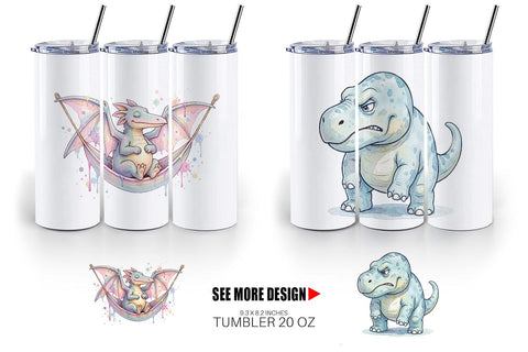 Tumbler Lazy Fitness Funny Dinosaur Sublimation artnoy 