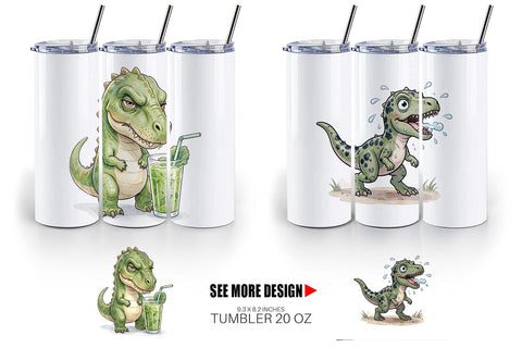 Tumbler Lazy Fitness Funny Dinosaur Sublimation artnoy 