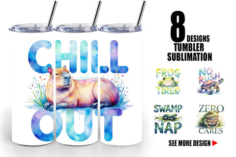 Tumbler Lazy Frog Zen Sublimation artnoy 