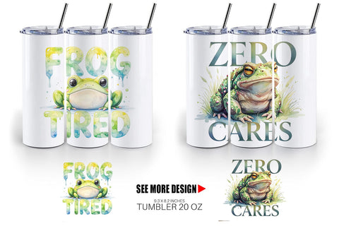 Tumbler Lazy Frog Zen Sublimation artnoy 