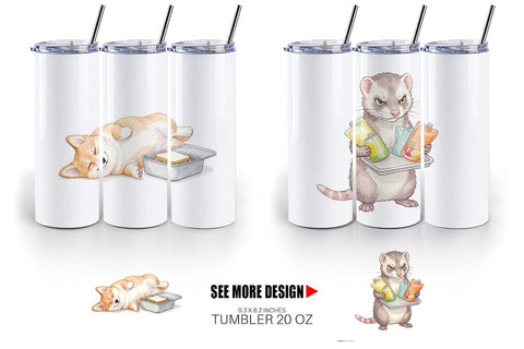 Tumbler Lazy Lunch Hour School Animal Sublimation artnoy 