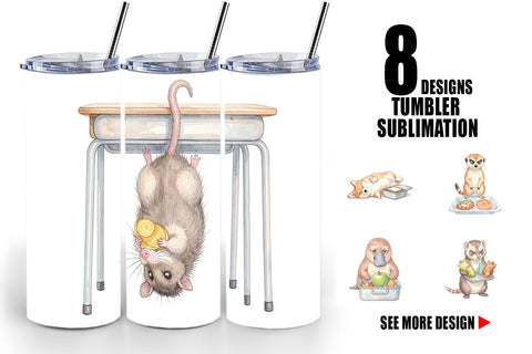 Tumbler Lazy Lunch Hour School Animal Sublimation artnoy 