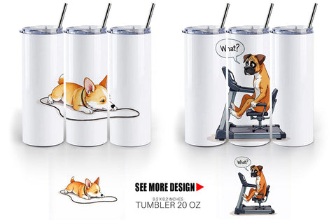 Tumbler Lazy & Proud Anti-Fitness Dog Sublimation artnoy 