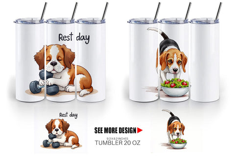 Tumbler Lazy & Proud Anti-Fitness Dog Sublimation artnoy 