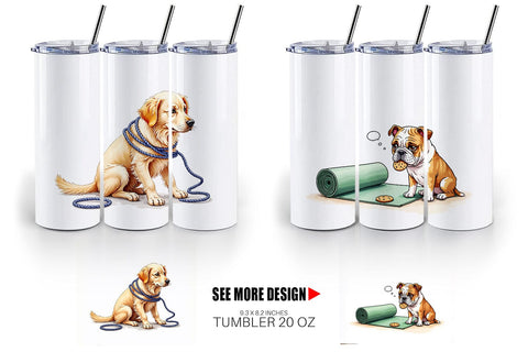 Tumbler Lazy & Proud Anti-Fitness Dog Sublimation artnoy 