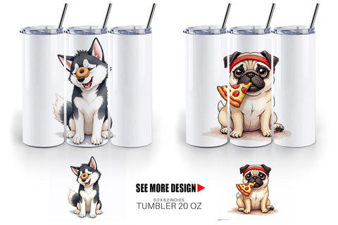 Tumbler Lazy & Proud Anti-Fitness Dog Sublimation artnoy 