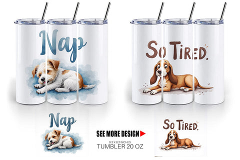 Tumbler Lazy Vibes Ugly Cute Dog Watercolor Quotes Sublimation artnoy 