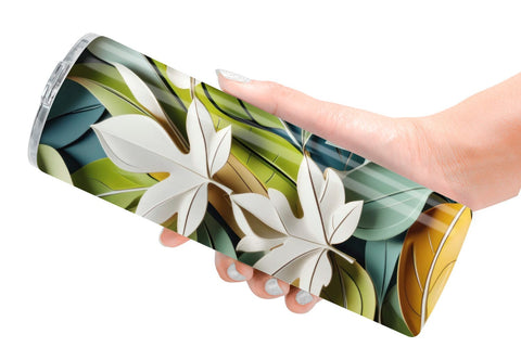 Tumbler Leaves Pattern Sublimation artnoy 