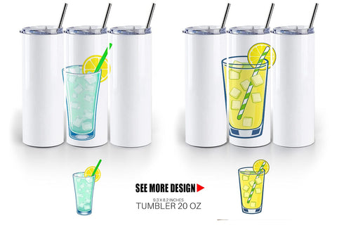Tumbler Lemonade Glass Sublimation artnoy 