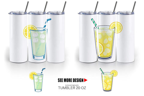 Tumbler Lemonade Glass Sublimation artnoy 