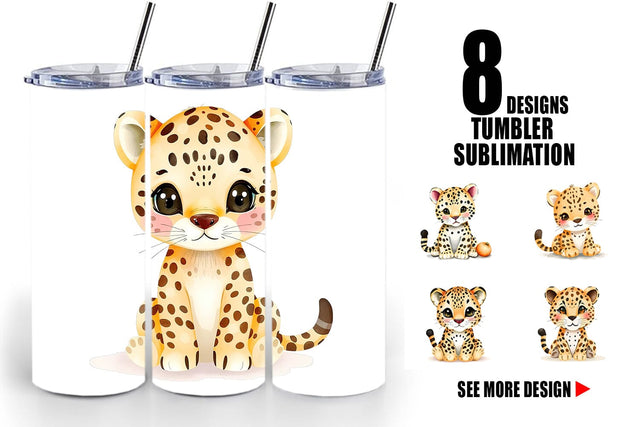 Tumbler Leopard Wildlife Sublimation artnoy 