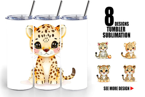 Tumbler Leopard Wildlife Sublimation artnoy 