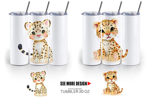 Tumbler Leopard Wildlife Sublimation artnoy 