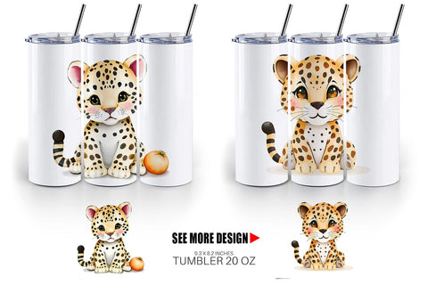 Tumbler Leopard Wildlife Sublimation artnoy 
