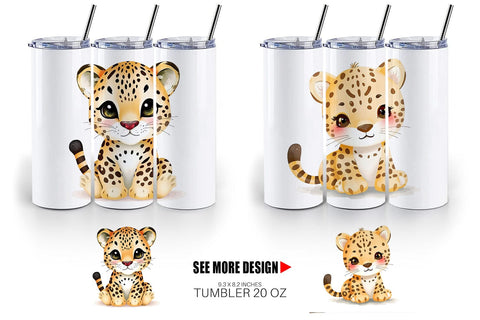 Tumbler Leopard Wildlife Sublimation artnoy 