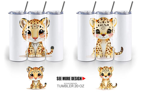 Tumbler Leopard Wildlife Sublimation artnoy 