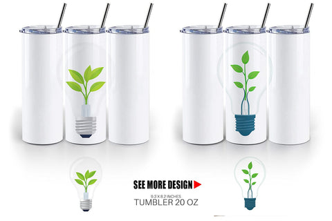 Tumbler Light Bulb with Plant Sublimation artnoy 