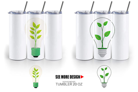 Tumbler Light Bulb with Plant Sublimation artnoy 