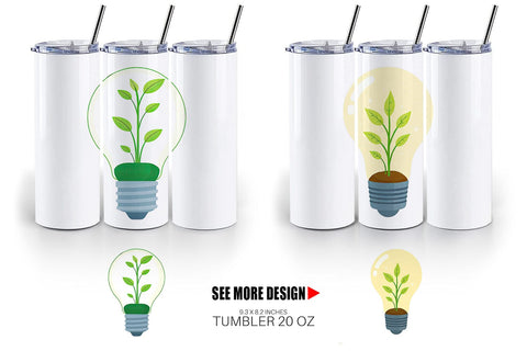 Tumbler Light Bulb with Plant Sublimation artnoy 