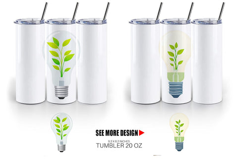 Tumbler Light Bulb with Plant Sublimation artnoy 