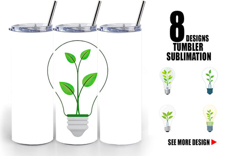 Tumbler Light Bulb with Plant Sublimation artnoy 