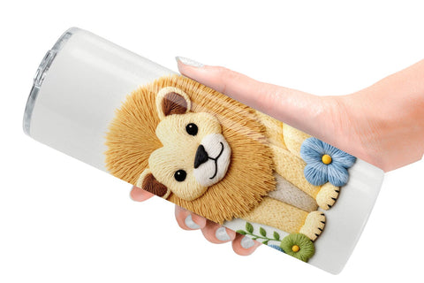 Tumbler Lion Embroidery Sublimation artnoy 