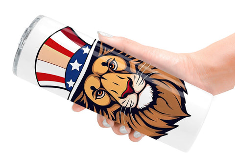 Tumbler Lion Patriotic Sublimation artnoy 