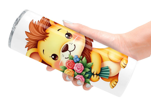 Tumbler Lion Spring Bouquet Sublimation artnoy 