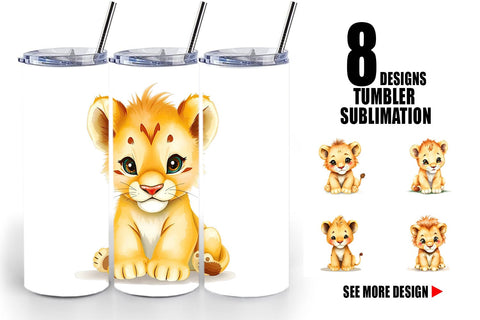 Tumbler Lion Wildlife Sublimation artnoy 