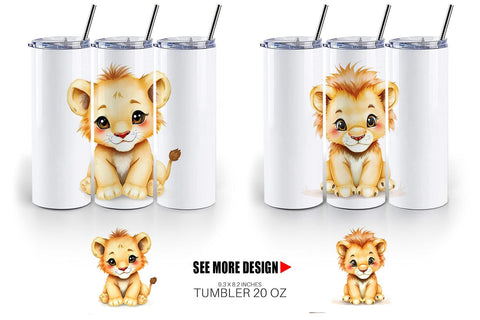 Tumbler Lion Wildlife Sublimation artnoy 