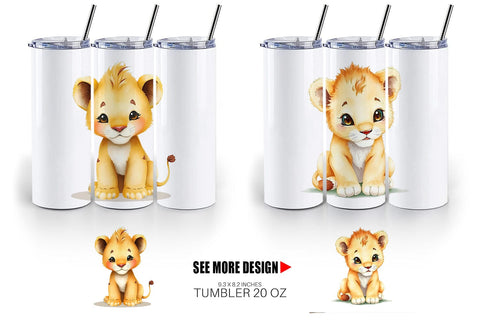 Tumbler Lion Wildlife Sublimation artnoy 