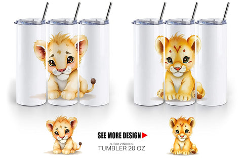 Tumbler Lion Wildlife Sublimation artnoy 