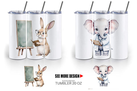 Tumbler Little Animal Jobs Sublimation artnoy 