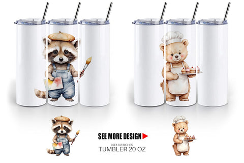 Tumbler Little Animal Jobs Sublimation artnoy 
