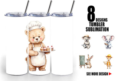 Tumbler Little Animal Jobs Sublimation artnoy 