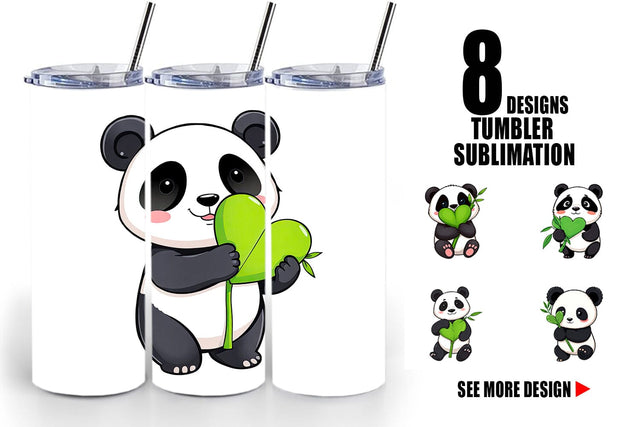 Tumbler Love Panda Sublimation artnoy 