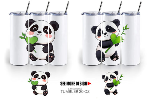 Tumbler Love Panda Sublimation artnoy 