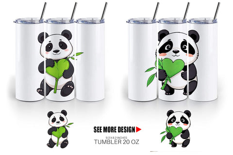 Tumbler Love Panda Sublimation artnoy 