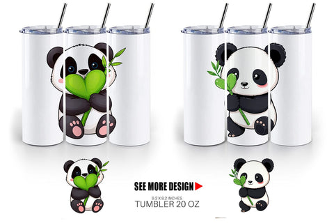 Tumbler Love Panda Sublimation artnoy 