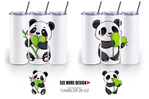 Tumbler Love Panda Sublimation artnoy 