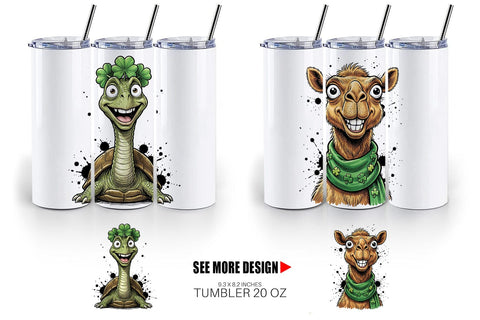Tumbler Lucky St Paddys Animal Art Sublimation artnoy 