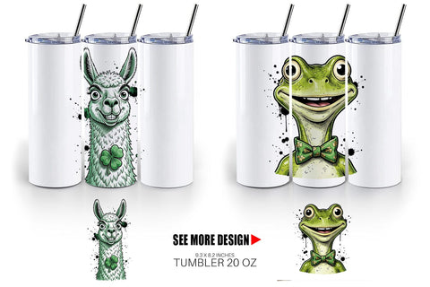Tumbler Lucky St Paddys Animal Art Sublimation artnoy 