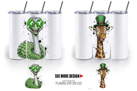 Tumbler Lucky St Paddys Animal Art Sublimation artnoy 