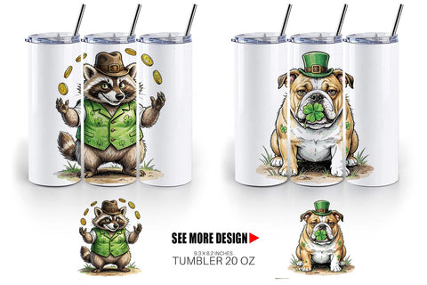 Tumbler Lucky St Patricks Animal Sublimation artnoy 